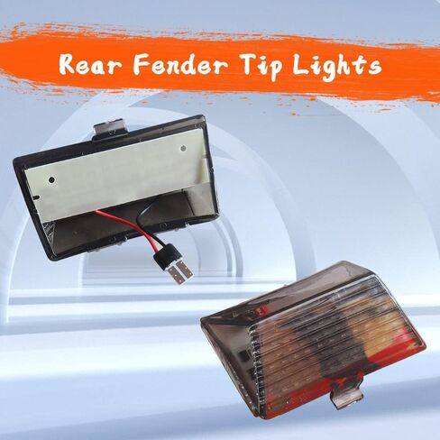 DTR2017 Smoked Front Amber Rear Red LED Fender Tip Lights Taillight for Harley Softail Heritage, Sportster, Road Glide Touring Fatboy Electra Glide FLHTC FLHTK FLTRU FLHTKL in Kuwait