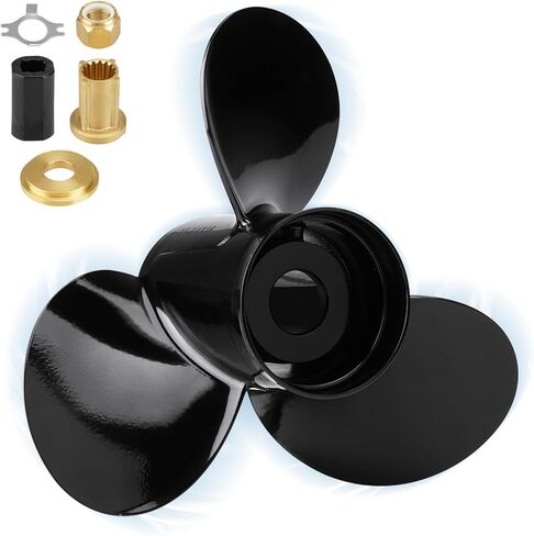 Aluminum Boat Outboard Propeller Compatible with Mercury Marine Motors 60 75 90 100 115 125HP, 13 3/4" Diameter x 15 Pitch, 15T Boat Outboard Propeller Replace for 48-77342A45, 3 Blades，RH in Saudi Arabia