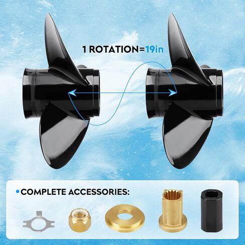 Aluminum Boat Outboard Propeller Compatible with Mercury Marine Motors 60 75 90 100 115 125HP, 13 3/4" Diameter x 15 Pitch, 15T Boat Outboard Propeller Replace for 48-77342A45, 3 Blades，RH in Saudi Arabia