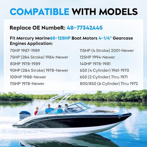 Aluminum Boat Outboard Propeller Compatible with Mercury Marine Motors 60 75 90 100 115 125HP, 13 3/4" Diameter x 15 Pitch, 15T Boat Outboard Propeller Replace for 48-77342A45, 3 Blades，RH in Saudi Arabia