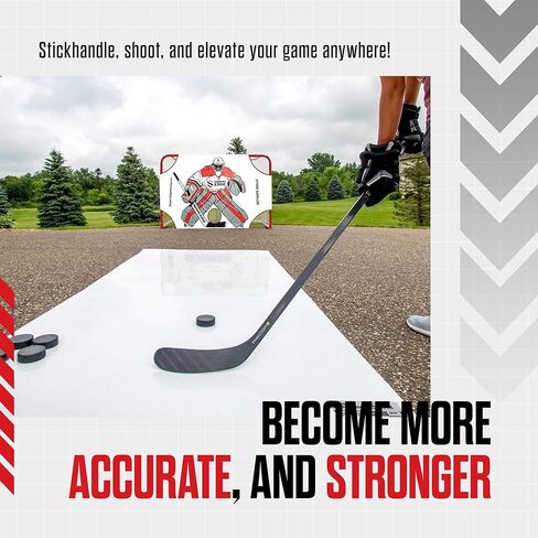 Snipers Edge Hockey - وسادة إطلاق النار للهوكي - تحاكي الجليد الحقيقي، عالي التحمل، طلاء مقاوم للطقس، محمول ومريح in Kuwait