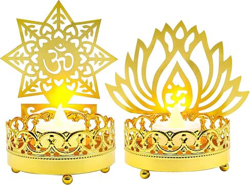 معدن OM Diwali Shadow Diyas - حامل شموع ضوء الشاي Deya عيد ميلاد الزفاف هدية الترحيب بالمنزل الهندي لمورتي بوجا البند المنزل مكتب معبد ماندير بوجا ديكور المذبح in Saudi Arabia