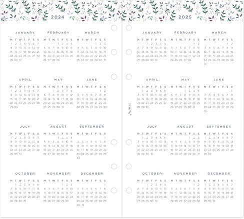 Filofax Calendar Diary Refill, Personal/Compact Size, Week-to-View, Garden Minimal Diary Pack, Multilingual: Five Languages, 2024 (C68492-24) in Saudi Arabia