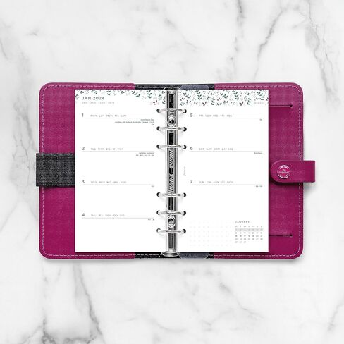 Filofax Calendar Diary Refill, Personal/Compact Size, Week-to-View, Garden Minimal Diary Pack, Multilingual: Five Languages, 2024 (C68492-24) in Saudi Arabia