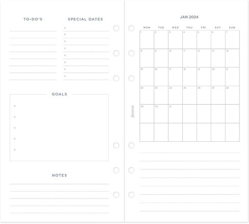 Filofax Calendar Diary Refill, Personal/Compact Size, Week-to-View, Garden Minimal Diary Pack, Multilingual: Five Languages, 2024 (C68492-24) in Saudi Arabia