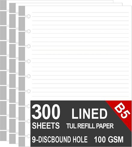 9 Disc Lined Refills for Happy Planner, 110 Gsm Loose-leaf Disc bound Inserts, 5-Color (Per Color 20 Sheets/40 Pages) planner refills Paper, 100 Sheets/200 Pages, Classic Size 7 x 9.25 Inch in Kuwait