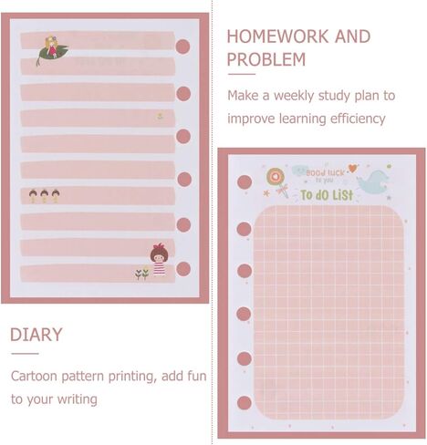 ورق إعادة تعبئة مخطط الموثق ذو 6 حلقات من NUOBESTY، حشوات ورقية فضفاضة قابلة لإعادة التعبئة لمجلة المسافر الخاصة بدفتر الملاحظات (A7/135 ورقة/270 صفحة) in Kuwait