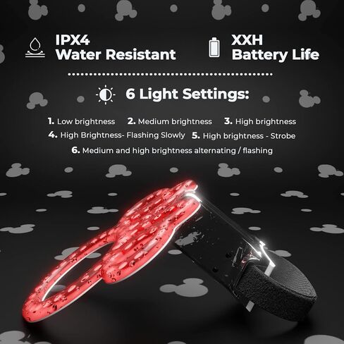 مصباح LED للدراجة/عربة الأطفال من ديزني ميكي ماوس - مقاوم للطقس IPX4 مع 6 أوضاع إضاءة - ملحقات دراجات ديزني للطرق/الكهربائية/ركوب الدراجات/الهجينة/الدراجات الجبلية والمزيد in Saudi Arabia