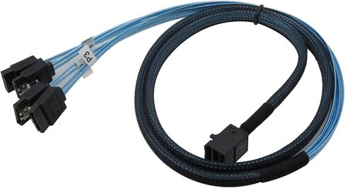 CableDeconn Internal HD Mini SAS (SFF-8643 Host) to 4X SATA (Target) Hard Drive Cable (100CM) in Kuwait