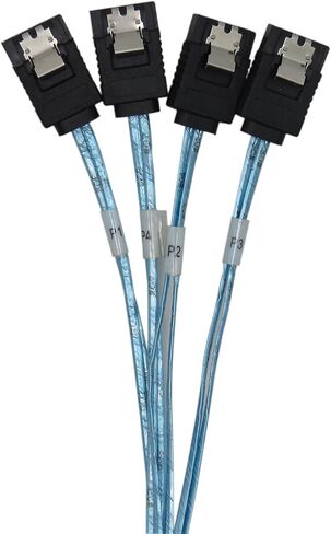 CableDeconn Internal HD Mini SAS (SFF-8643 Host) to 4X SATA (Target) Hard Drive Cable (100CM) in Kuwait
