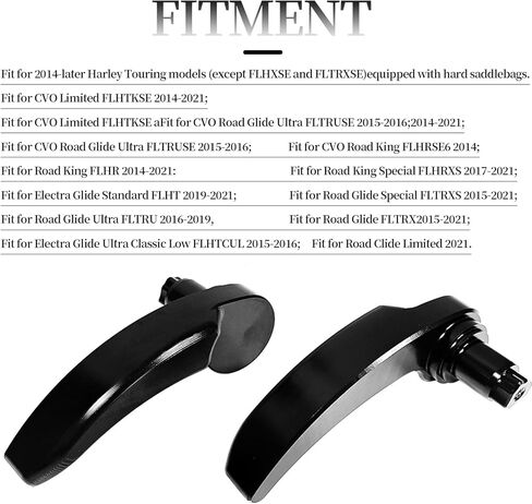 ملحقات Street Glide، مجموعة مزلاج السرج باللون الأسود اللامع، رافعة حقيبة السرج متوافقة مع Harley Davidson Touring Street Glide, Road King, FLHR FLHT FLHX FLHTK 2014-2023 مع حقائب صلبة in Kuwait