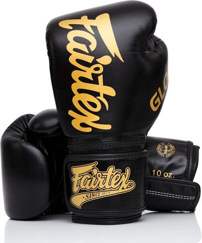 قفازات التدريب Fairtex Glory - قفازات الفنون القتالية المختلطة والملاكمة الجلدية الفاخرة | مصنوعة يدويًا في تايلاند - بطانة إسفنجية ممتصة للصدمات | إغلاق الفيلكرو | مثالية للكيك بوكسينغ، والسباق، والمنافسة in Kuwait