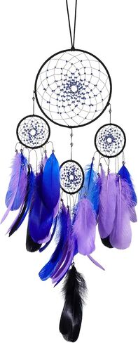 Brown Dream Catchers - Rooster Feathers with Multiring, Handmade Large Dreamcatcher for Bedroom, Dream Catcher for Girls, Dream Catchers for Boys, Dream Catcher Wall Decor in Saudi Arabia