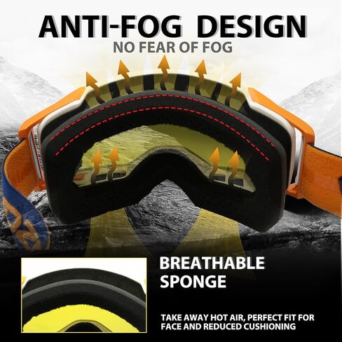 Dirt Bike Goggles, OTG Motocross Goggles ATV Goggles for Men, Women, Adult, Youth, Wide Vision Motorcycle Goggles in Saudi Arabia