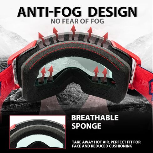 Dirt Bike Goggles, OTG Motocross Goggles ATV Goggles for Men, Women, Adult, Youth, Wide Vision Motorcycle Goggles in Saudi Arabia
