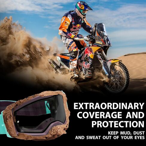 Dirt Bike Goggles, OTG Motocross Goggles ATV Goggles for Men, Women, Adult, Youth, Wide Vision Motorcycle Goggles in Saudi Arabia