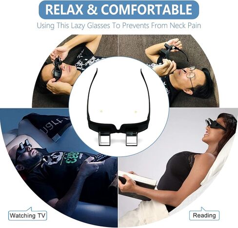 Lazy Glasses Laying Down for Reading Watching TV Mobile,90 Degree Prism Glasses Release Neck in Saudi Arabia