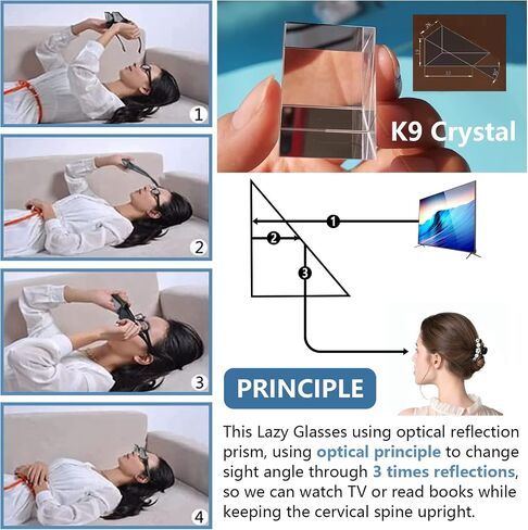 Lazy Glasses Laying Down for Reading Watching TV Mobile,90 Degree Prism Glasses Release Neck in Saudi Arabia