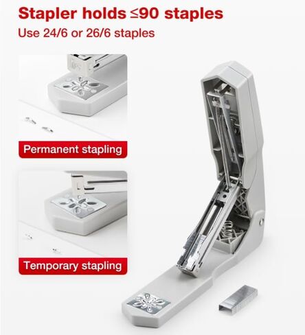Swing-Arm Swivel Stapler,360 Degree Desktop Office Stapler,Rotation Stapler,Suitable for Binding Books or documents, Can Hold 90 Staples,Gray in Saudi Arabia