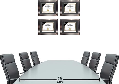 Creative Picture Frames 11" x 14" Stainless Steel Finish Diploma Frame with Black Mat to Hold 8.5 by 11-inch Graduation Documents w/Stand and Wall Hanger in Saudi Arabia