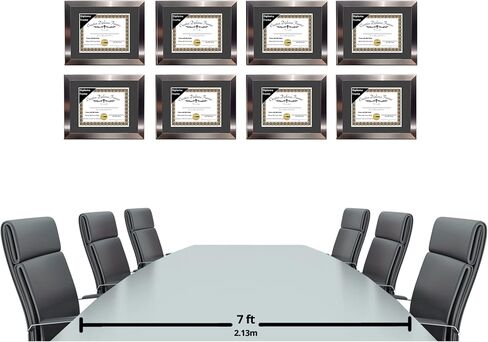 Creative Picture Frames 11" x 14" Stainless Steel Finish Diploma Frame with Black Mat to Hold 8.5 by 11-inch Graduation Documents w/Stand and Wall Hanger in Saudi Arabia