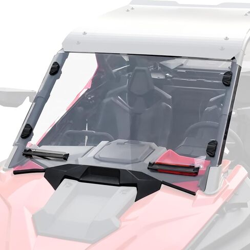 SAUTVS الزجاج الأمامي الكامل لـ Polaris RZR PRO XP، معطف صلب متين مقاوم للغبار، زجاج أمامي كامل بفتحات تهوية لـ Polaris RZR Turbo R/ RZR PRO R/ RZR PRO XP 4 2020-2024، استبدال #2883756 in Saudi Arabia