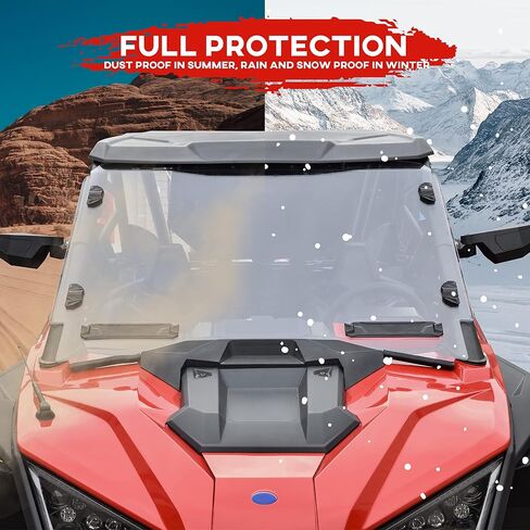 SAUTVS الزجاج الأمامي الكامل لـ Polaris RZR PRO XP، معطف صلب متين مقاوم للغبار، زجاج أمامي كامل بفتحات تهوية لـ Polaris RZR Turbo R/ RZR PRO R/ RZR PRO XP 4 2020-2024، استبدال #2883756 in Saudi Arabia
