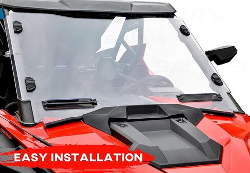 SAUTVS الزجاج الأمامي الكامل لـ Polaris RZR PRO XP، معطف صلب متين مقاوم للغبار، زجاج أمامي كامل بفتحات تهوية لـ Polaris RZR Turbo R/ RZR PRO R/ RZR PRO XP 4 2020-2024، استبدال #2883756 in Saudi Arabia