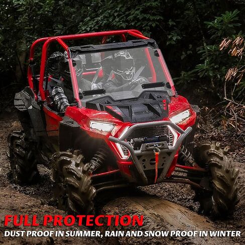 SAUTVS الزجاج الأمامي الكامل لـ 2019-2023 Polaris RZR XP 1000، زجاج أمامي شفاف من البولي كربونات ذو طلاء صلب مع فتحات قابلة للتعديل لملحقات 2019-2023 Polaris RZR XP 1000/XP 4 1000/RZR XP Turbo in Kuwait
