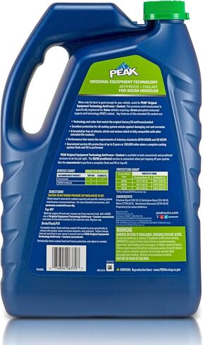 PEAK OET ممتد الحياة باللون الأخضر 50/50 مضاد التجمد/المبرد المخفف مسبقًا للمركبات الآسيوية، 1 جالون. in Kuwait