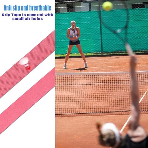 مضرب قبضة الشريط مضرب التنس شريط قبضة مكافحة زلة التنس Overgrip 6 قطعة الاسكواش مضرب كرة الريشة المضادة للانزلاق والعرق ماصة قبضة US115 in Kuwait