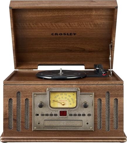 Crosley CR704D-PA Musician 3-Speed Turntable with Radio, Cd/Cassette Player, Aux-in and Bluetooth, Paprika in Saudi Arabia