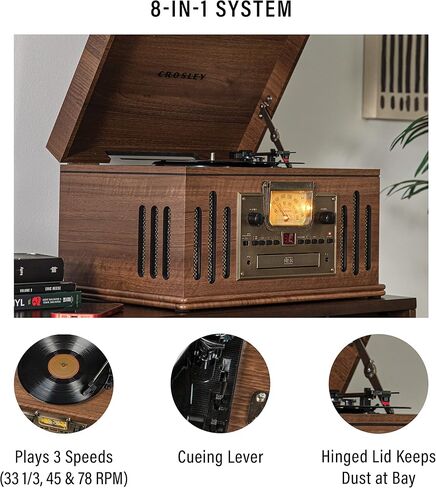 Crosley CR704D-PA Musician 3-Speed Turntable with Radio, Cd/Cassette Player, Aux-in and Bluetooth, Paprika in Saudi Arabia