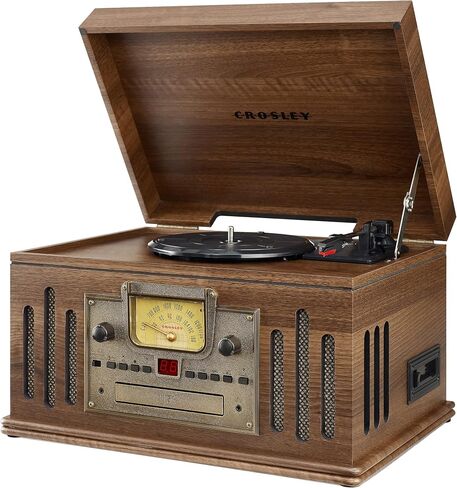 Crosley CR704D-PA Musician 3-Speed Turntable with Radio, Cd/Cassette Player, Aux-in and Bluetooth, Paprika in Saudi Arabia