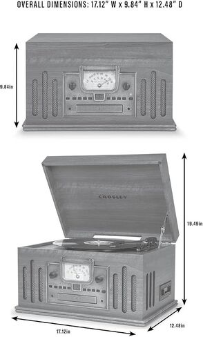 Crosley CR704D-PA Musician 3-Speed Turntable with Radio, Cd/Cassette Player, Aux-in and Bluetooth, Paprika in Saudi Arabia