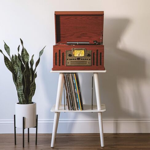 Crosley CR704B-WA Musician 8-in-1 Record Player, Walnut | 3-Speed Turntable, Bluetooth In, Built-in Full-Range Stereo Speakers, AM/FM Radio, CD Player in Kuwait