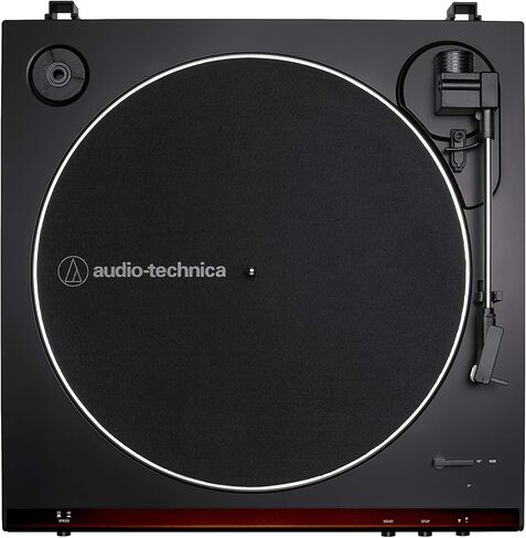 Audio-Technica at-LP60X-BW Fully Automatic Belt-Drive Stereo Turntable, Brown/Black, Hi-Fidelity, Plays 33 -1/3 and 45 RPM Vinyl Records, Dust Cover, Anti-Resonance, Die-Cast (Renewed) in Kuwait