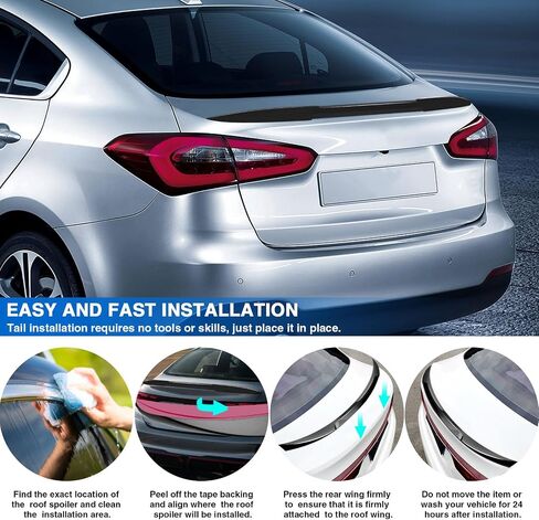 MotorFansClub Rear Spoiler Fit for Kia Forte K3 2019 2020 2021 2022 2023 Trunk Wing Glossy Black in Saudi Arabia
