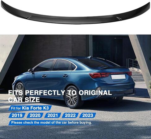 MotorFansClub Rear Spoiler Fit for Kia Forte K3 2019 2020 2021 2022 2023 Trunk Wing Glossy Black in Saudi Arabia