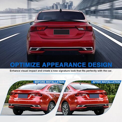 MotorFansClub Rear Spoiler Fit for Kia Forte K3 2019 2020 2021 2022 2023 Trunk Wing Glossy Black in Saudi Arabia