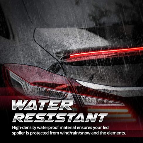 طقم شفة سبويلر خلفي LED عالمي من OPT7 (3.9 قدم) لصندوق السيارة، والإكسسوارات الخارجية، وضوء الفرامل، أسود داكن، سبويلر صندوق السيارة، مناسب عالمي للسقف والجناح وسهولة التركيب in Kuwait