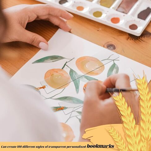 100 PCS Acrylic Blanks Bookmarks with 100 Pcs Colorful Bookmark Tassels, Clear Bookmarks Bulk for DIY Craft Projects and Gift Tags, 5 x 1inch in Kuwait