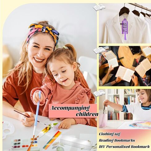 100 PCS Acrylic Blanks Bookmarks with 100 Pcs Colorful Bookmark Tassels, Clear Bookmarks Bulk for DIY Craft Projects and Gift Tags, 5 x 1inch in Kuwait