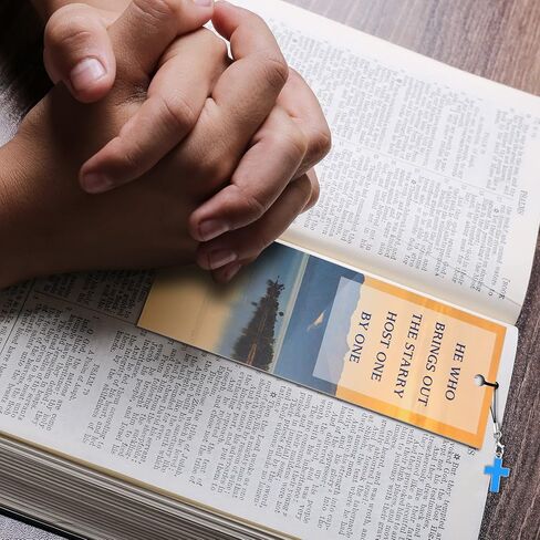 Epakh 30 Pieces Bookmarks Christian with Cross Pendants Bible Verse Scripture Religious Book Mark with Inspirational Quotes Christmas Church Gifts Sunday School Supplies for Teens Adult(Fresh Pattern) in Kuwait