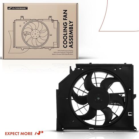 A-Premium Engine Radiator Cooling Fan Assembly Compatible with BMW Models - 320i 2001-2005, 323Ci 2000, 323i 1992/2000-2001, 325Ci 2001-2005, 325i 2001-2005, 325xi 2001-2005, 328i, 330Ci, 330i, 330xi in Saudi Arabia