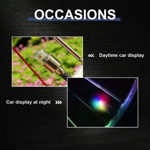 مصابيح LED للعجلات وامضة ملونة - مجموعة إضاءة بغطاء صمام عجلة فلاش LED للسيارة والدراجة والدراجات النارية والدراجات الثلاثية وإطارات عربة الجولف، تنشيط الحركة (4 قطع) in Kuwait