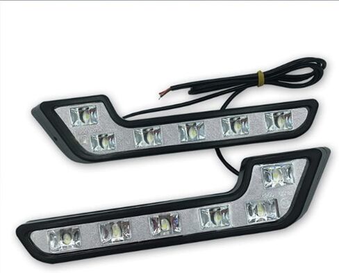 2 قطعة على شكل حرف L 6 LED أبيض 12 فولت مصباح قيادة مقاوم للماء ملحقات سيارة خفيفة للضباب مناسبة عالميًا in Kuwait