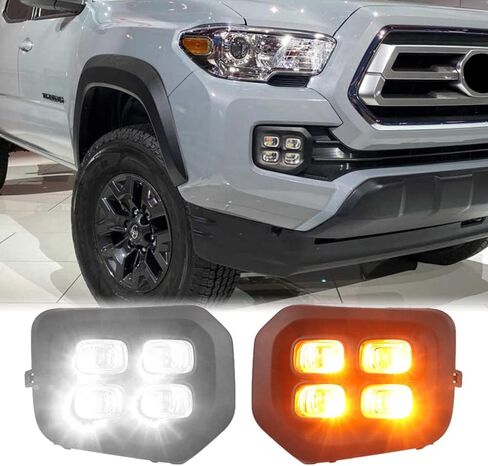 LED DRL for Toyota Tacoma SR SR5 2016 2017 2018 2019 2020 Daytime Running Light Fog Lamp Bezel with Turn Signal in Saudi Arabia