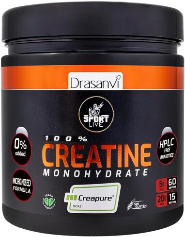 DRASANVI Sport Live 10.58 Ounce Creatine Monohydrate Powder - Strengthens And Increases Your Muscles - Without Allergens - Neutral Flavor - Pure And Effective Composition in Saudi Arabia