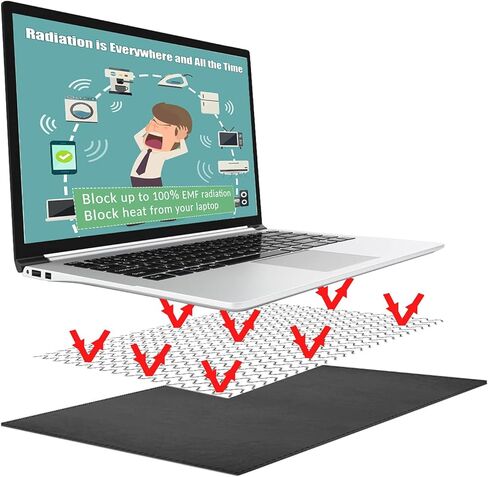NEWBEAU EMF Protection Laptop Pad, 4-Layer Radiation Shielding Heat Blocker for Laptop, Tablet & Notebook, 12"x16" Portable Protection from EMF & Radiation in Saudi Arabia